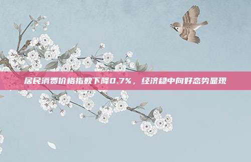 居民消费价格指数下降0.7%，经济稳中向好态势显现