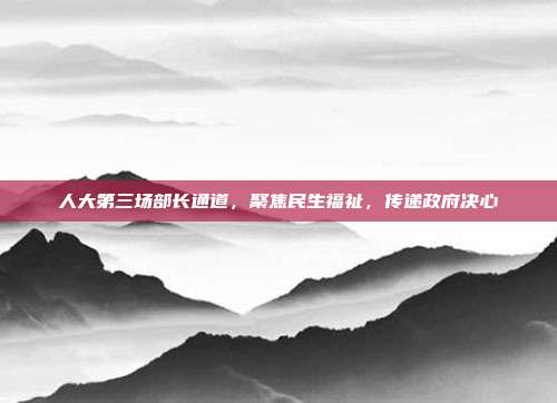 人大第三场部长通道，聚焦民生福祉，传递政府决心